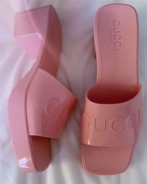 gucci pink bottom heels|gucci pink heel slides.